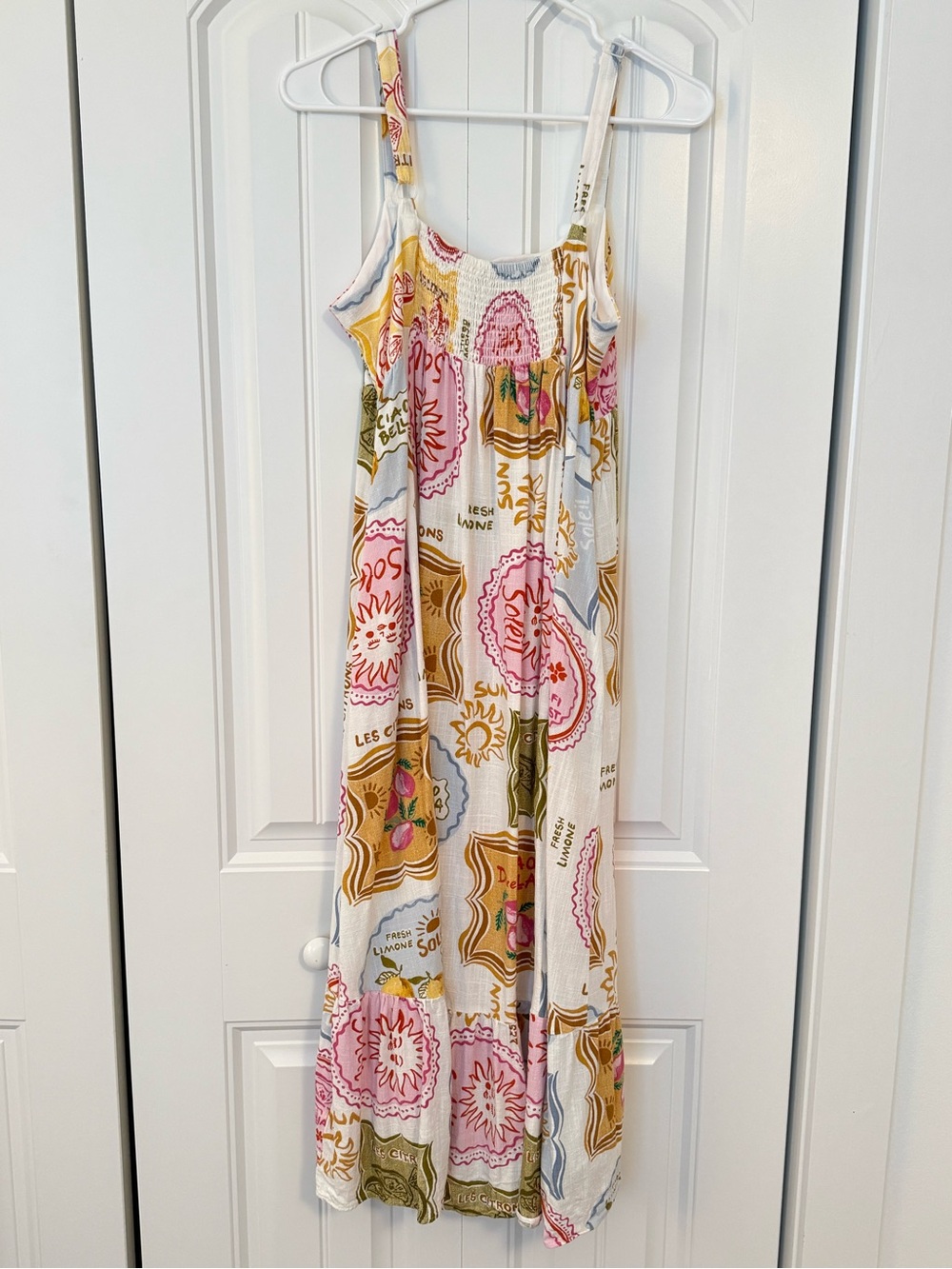Paper Heart Anthropologie Multi Color Resort Midi Dress Sz Large - Picture 4 of 9